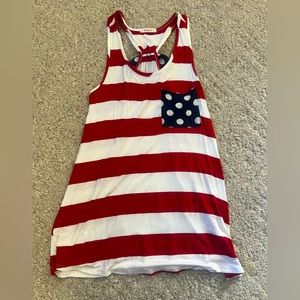 Pink Lily Striped Tank Top Size Small